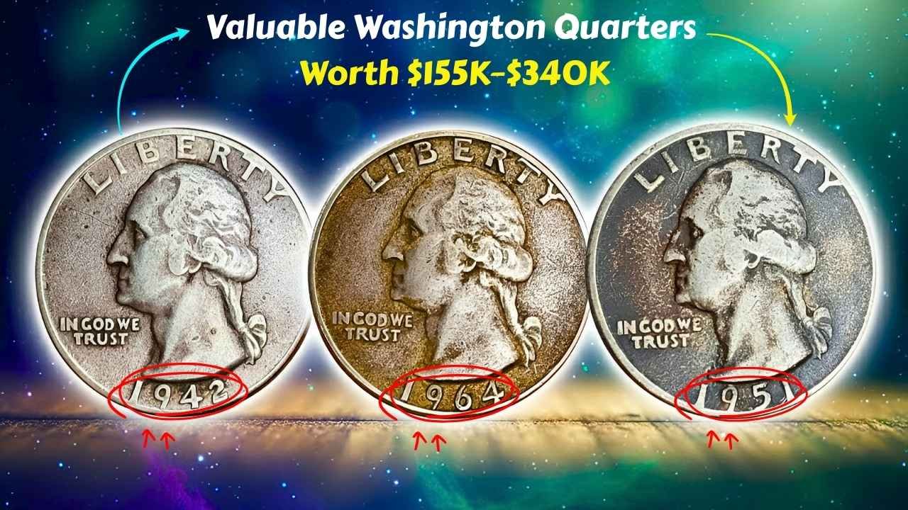 Top 20 Most Valuable Washington Quarters Worth $155K–$340K Rare Coins Hiding in Circulation